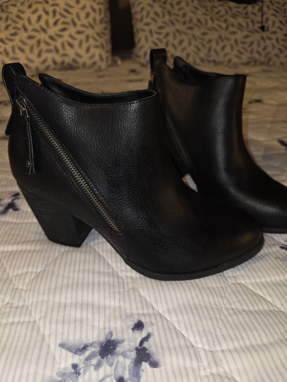 torrid Black Faux-Leather Ankle Booties with Side Zip